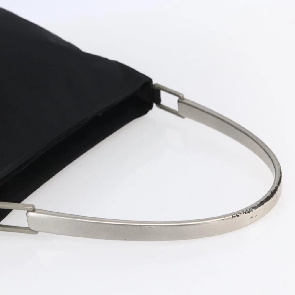 PRADA Shoulder Bag Nylon Plastic Black Silver Auth 152891 - Picture 8 of 16